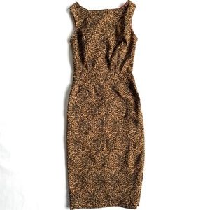 Bettie Page by Tayana Leopard Print Pencil Dress